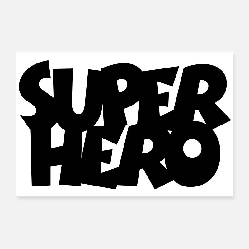 SUPERHERO - Poster 36" x 24" (90x60 cm) - white