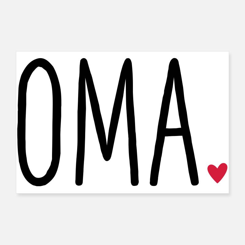 Oma Herz - Geschenk Muttertag Enkel Liebe Poster 90x60 cm