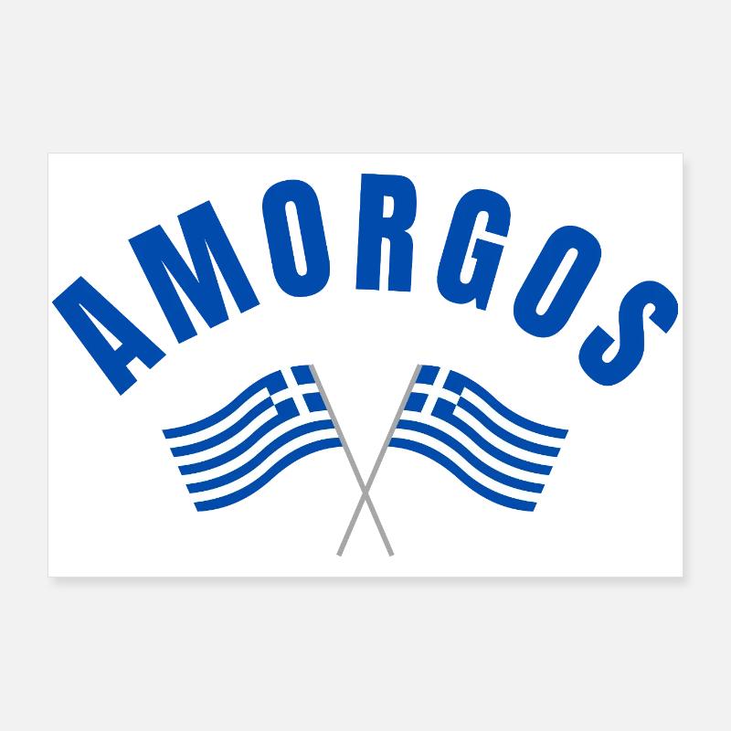 Drapeaux grecs d’Amorgos Poster 90 x 60 cm