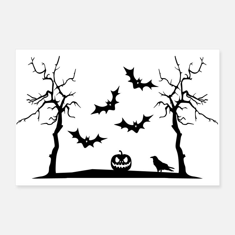 Halloween - Poster 36" x 24" (90x60 cm) - white