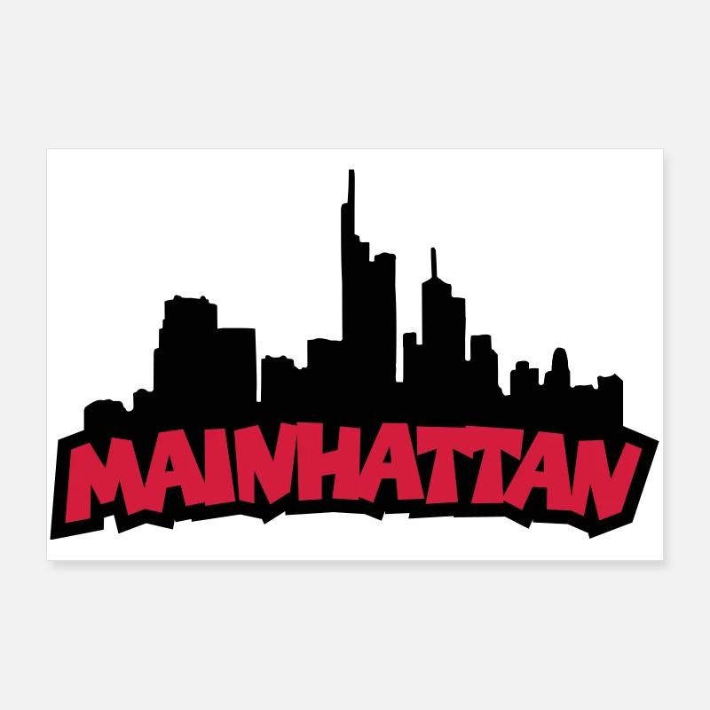 Mainhattan - Poster 36" x 24" (90x60 cm) - white
