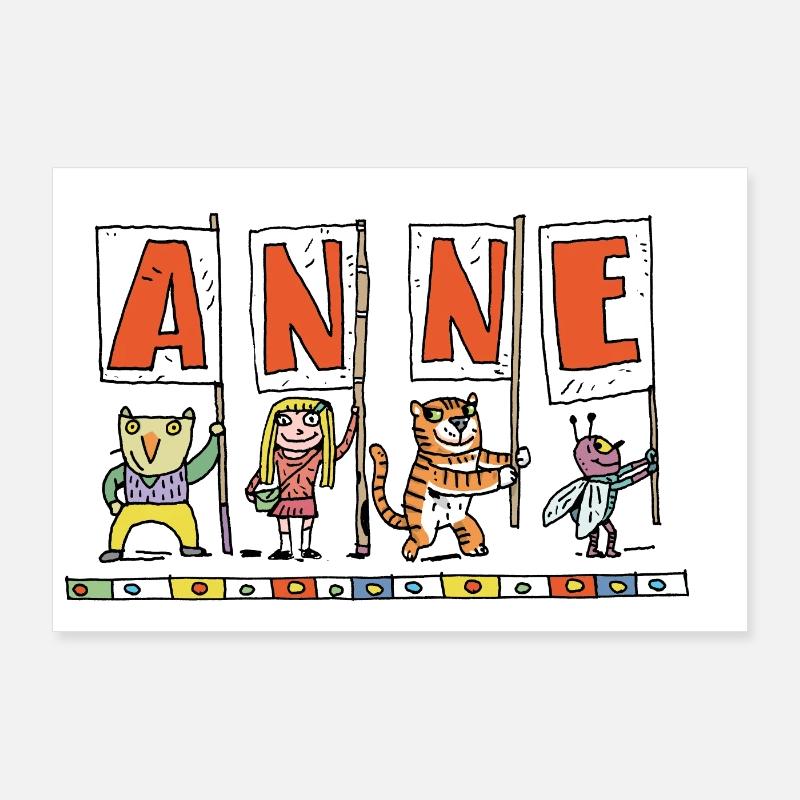 Anne - Poster 90x60 cm - Weiß