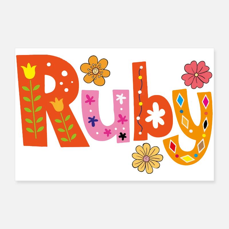 Personalized Ruby Name Poster 36" x 24" (90x60 cm)