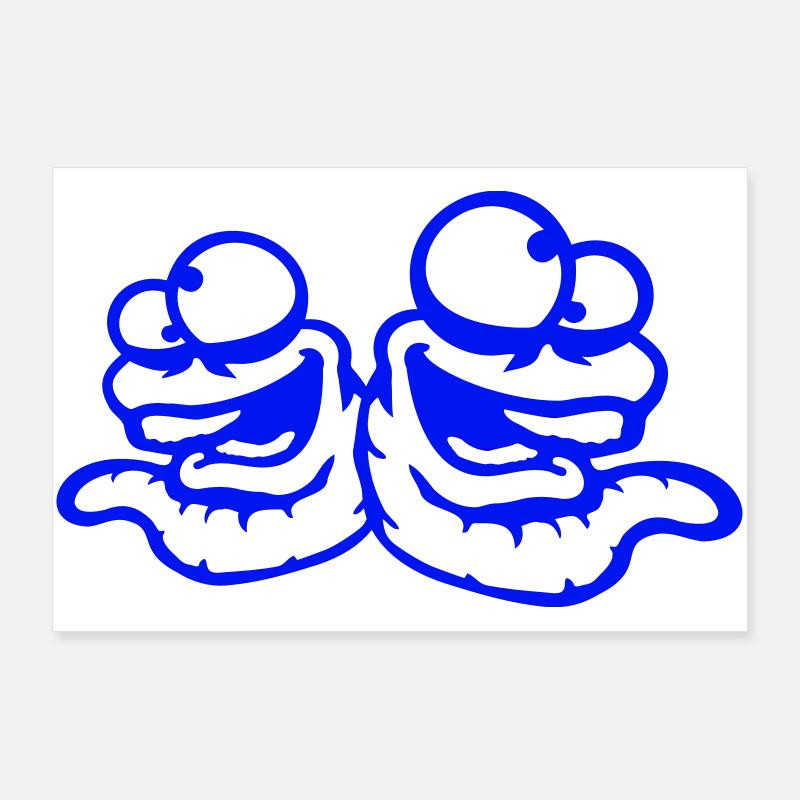 Worms Laughing Duo Crazy Squinting Silly Team Poster 36" x 24" (90x60 cm)