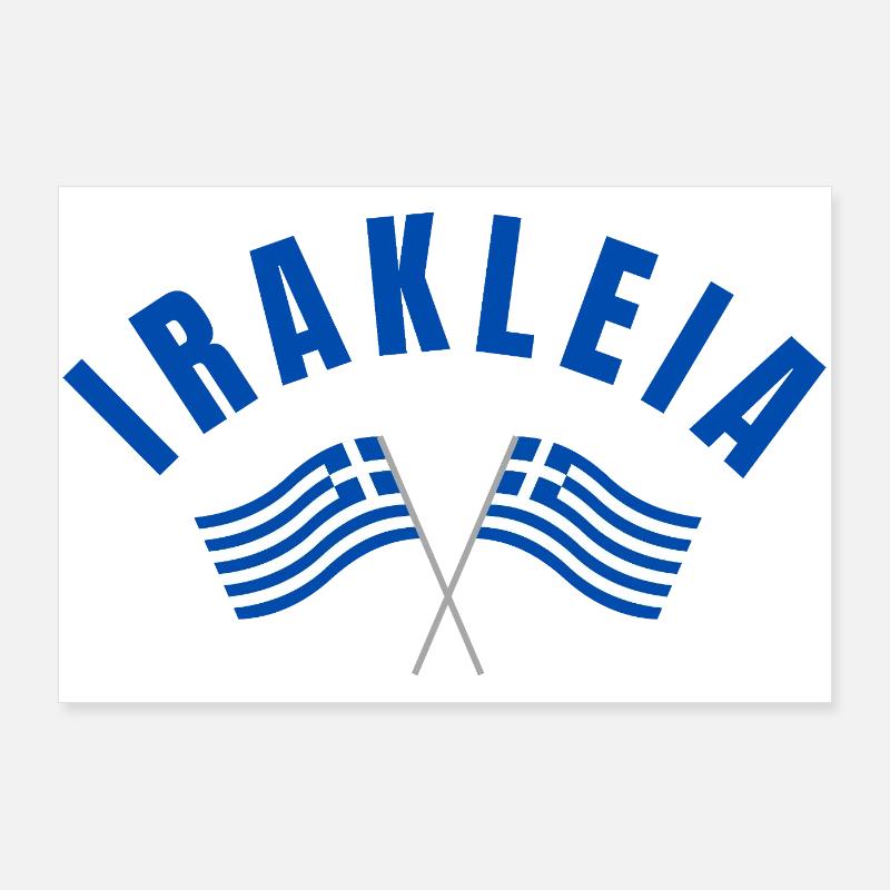 Emblème des drapeaux grecs de l’Irakleia Poster 90 x 60 cm