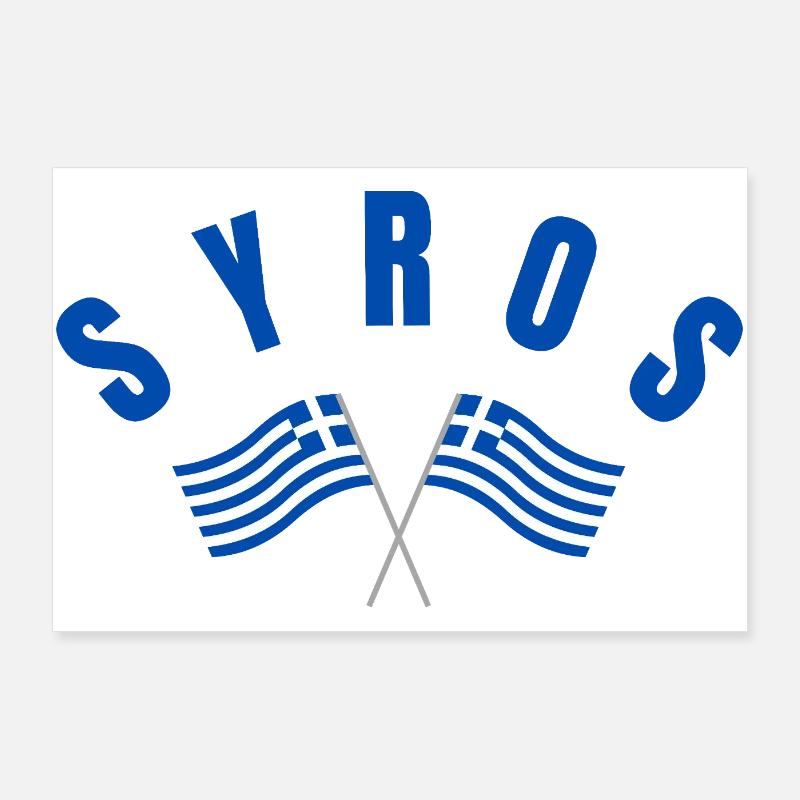 Drapeaux grecs de Syros Poster 90 x 60 cm
