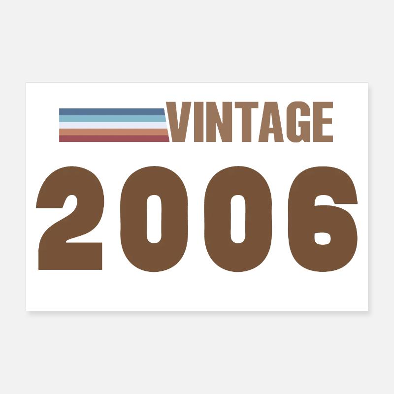 T-Shirt 20 Ans 2006 Script Manuscrit Poster 90 x 60 cm