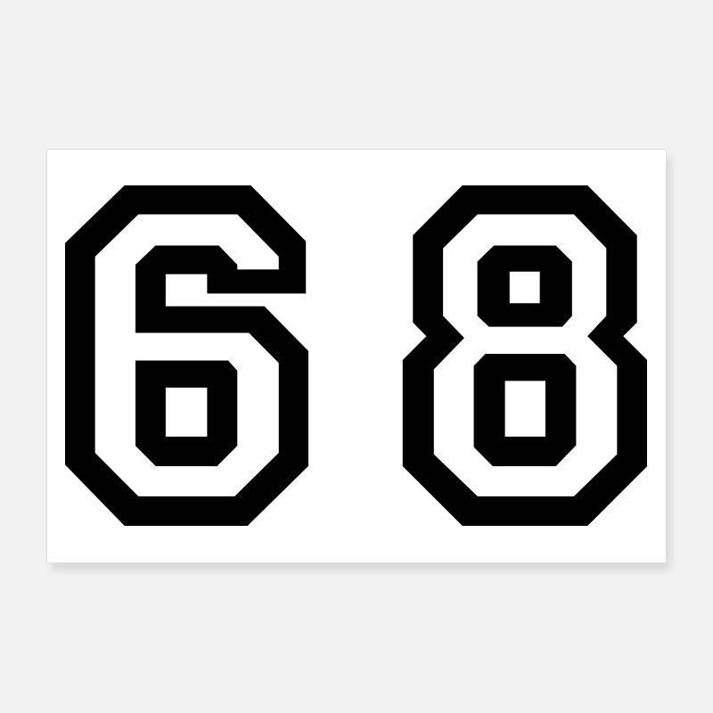 Number - 68 - Sixty Eight Poster 90x60 cm