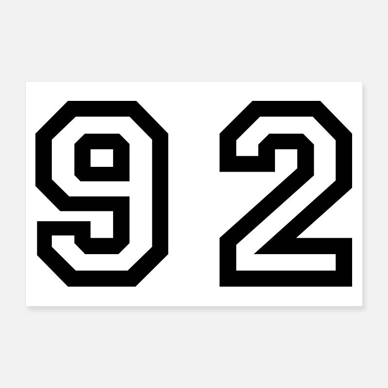Number - 92 - Ninety Zwei Poster 90x60 cm