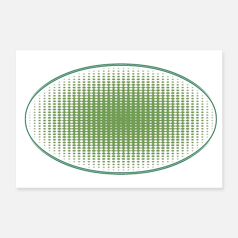 Oval green dots, with frame Poster 36" x 24" (90x60 cm)