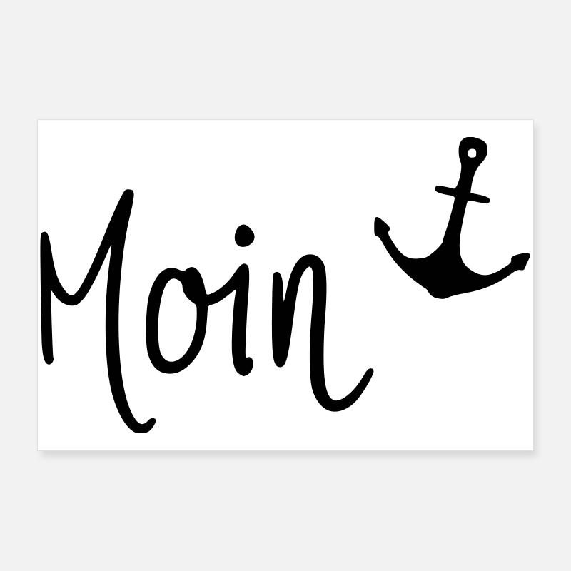 Moin mit Anker Poster 90x60 cm