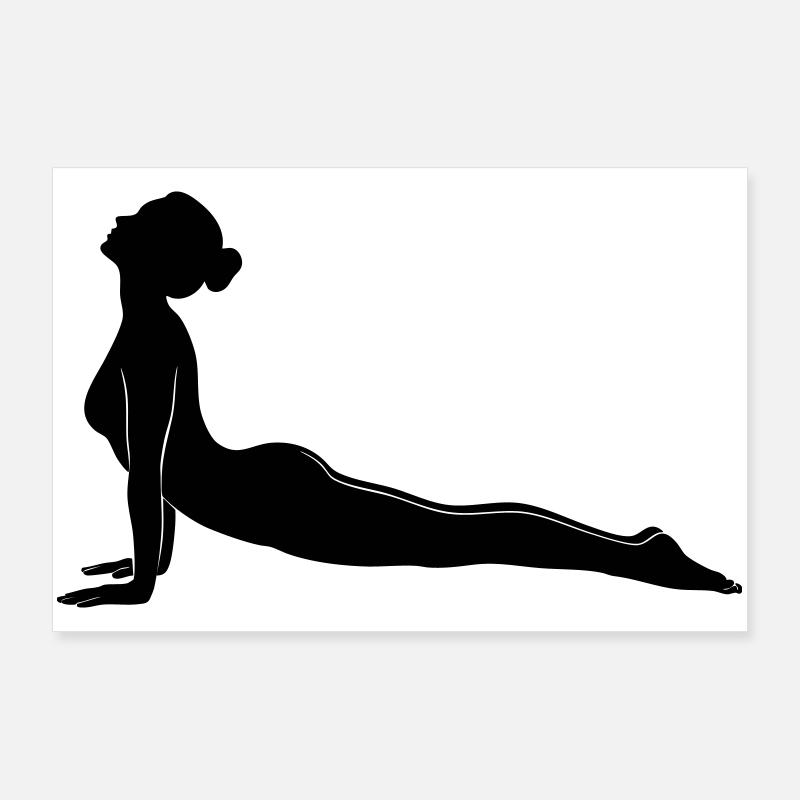 Cobra Yoga Pose Silhouette Poster 90x60 cm