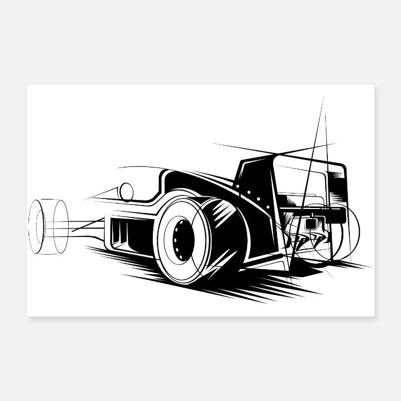 Icône d’illustration de formule Icône de logo de course automobile Poster 90 x 60 cm