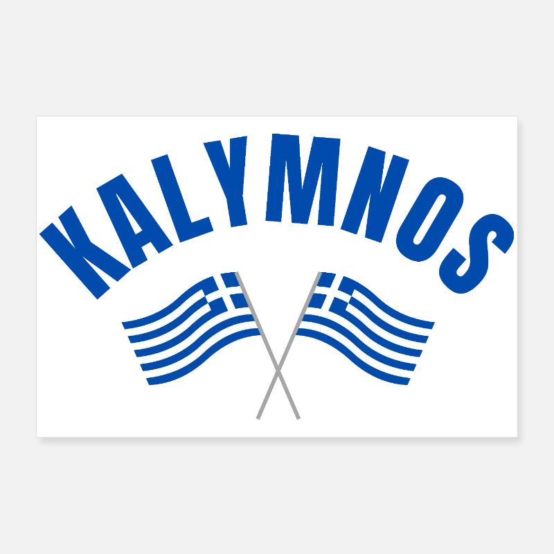 Kalymnos Greek Flags  Poster 36" x 24" (90x60 cm)