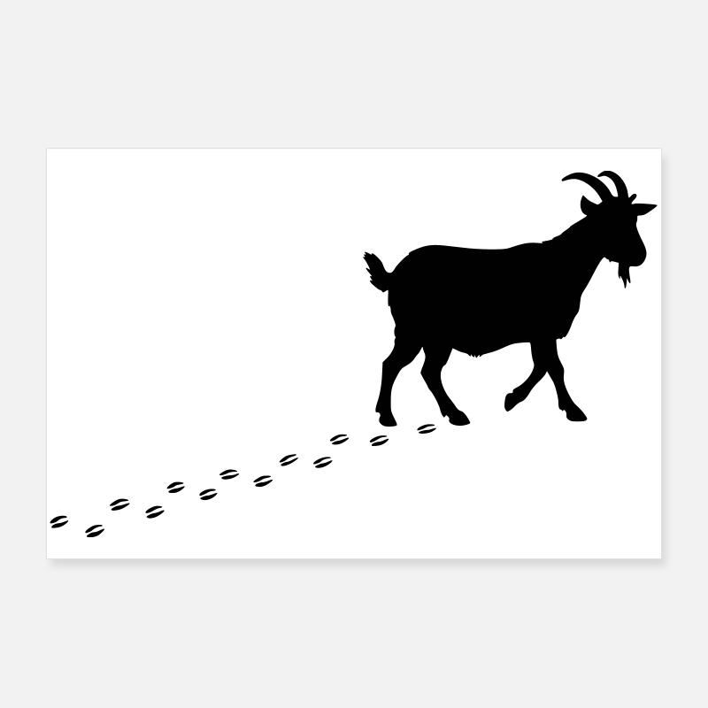 Sabots de Empreintes de Chèvre Poster 90 x 60 cm