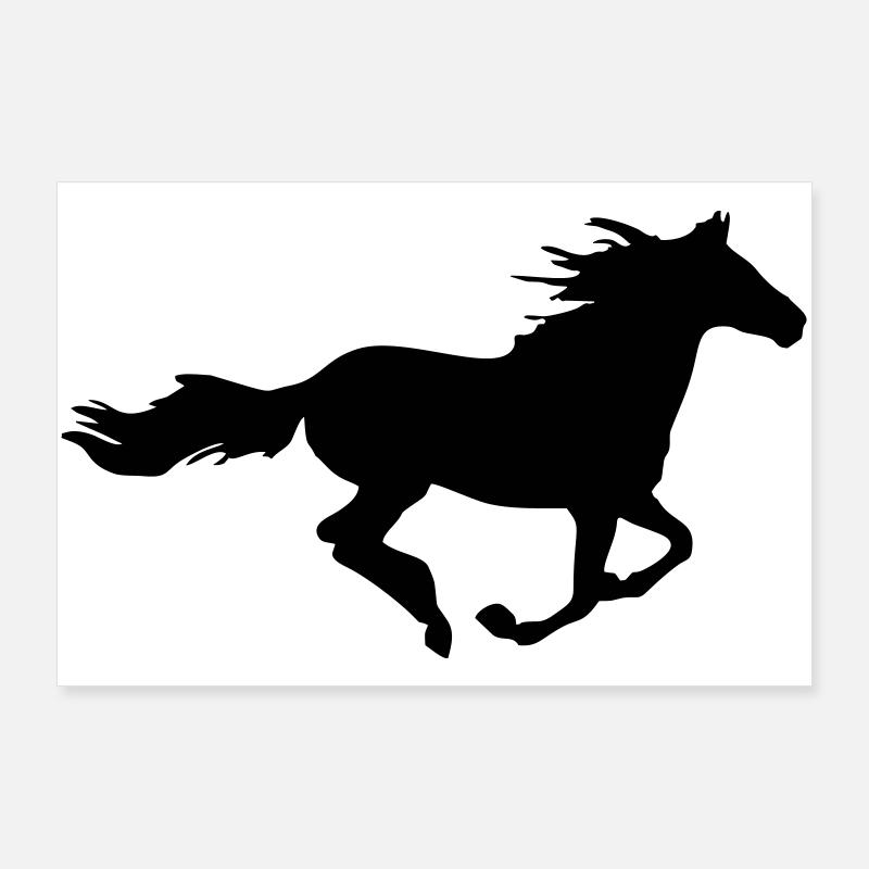 Wildpferd - Poster 90x60 cm - Weiß