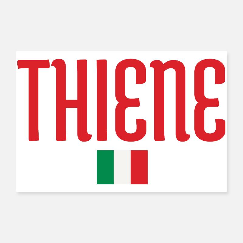THIENE-Italie Conception de drapeaux et de typographie Poster 90 x 60 cm