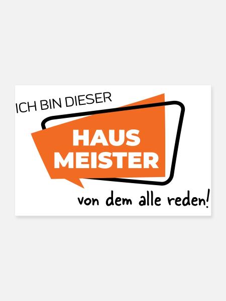 Hausmeister - Poster 90x60 cm - Weiß - Vorne