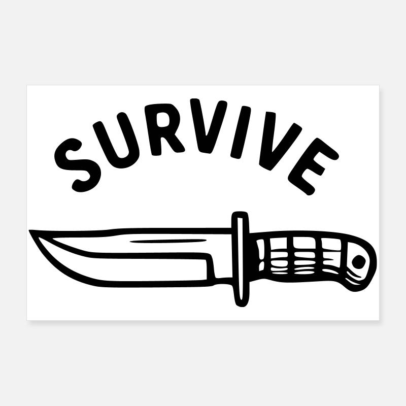 Survive - Knife Poster 36" x 24" (90x60 cm)