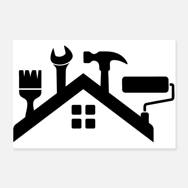 Home & Craft Logo – Hammer Brush Paint Roller Poster 36" x 24" (90x60 cm)