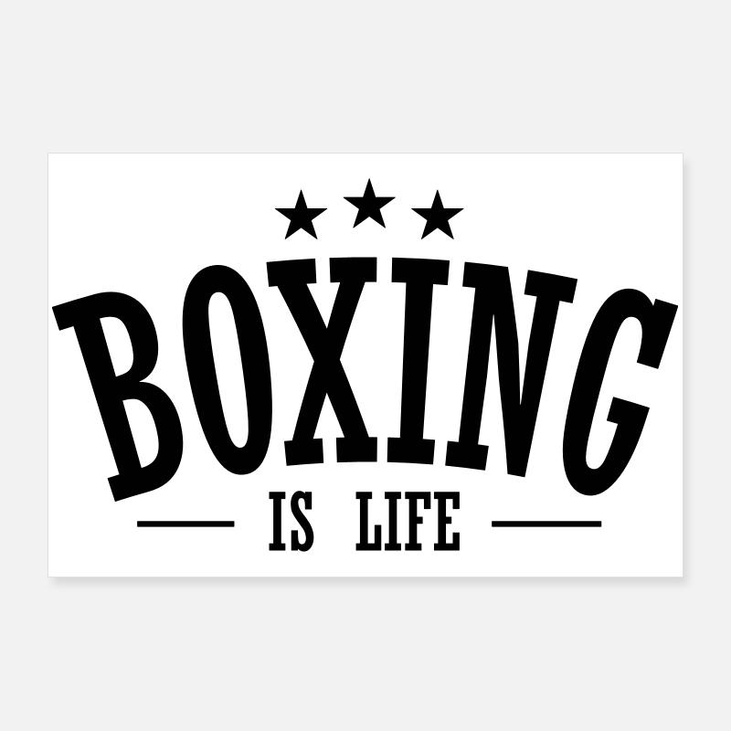 Boxen ist Leben / Boxen ist Leben - Poster 90x60 cm - Weiß