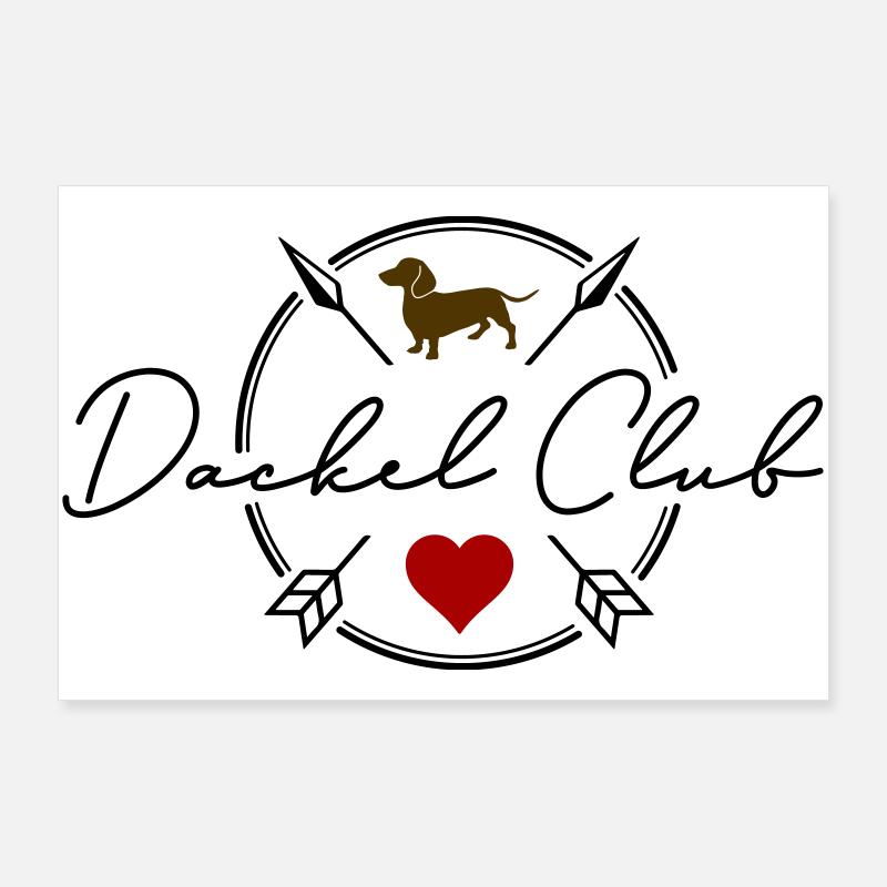 Goldene Dackelherz Silhouette Poster 90x60 cm