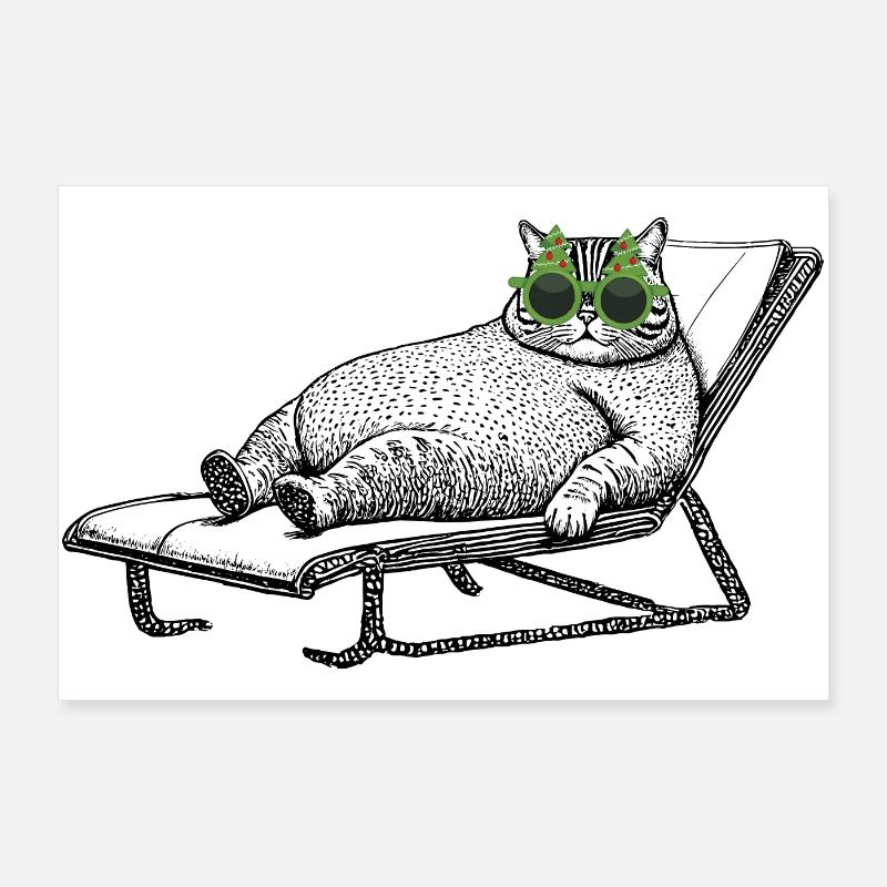 Vacances pour chats Poster 90 x 60 cm