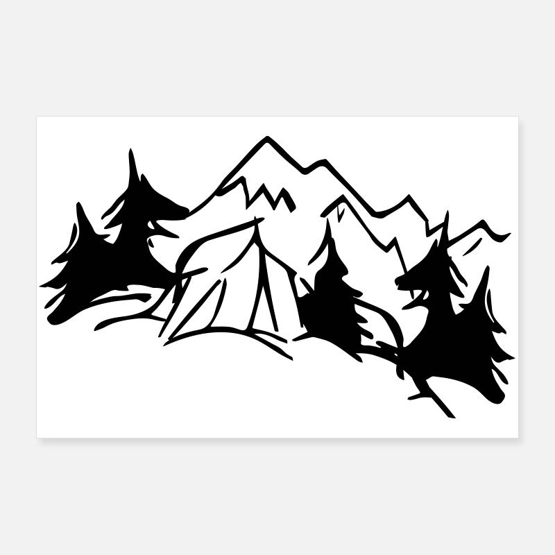 Tent Dream Nature - Design Colour Editable Poster 36" x 24" (90x60 cm)