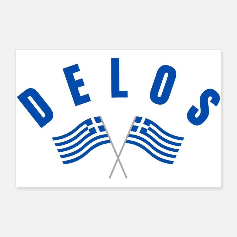 Drapeaux grecs de Delos Traversé Poster 90 x 60 cm
