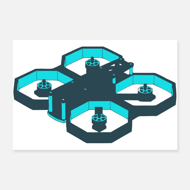 Drone Quadcopter FPV Pilote de Drone de Course Poster 90 x 60 cm