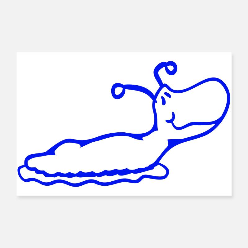 Slug snail without shell smiles Poster 36" x 24" (90x60 cm)