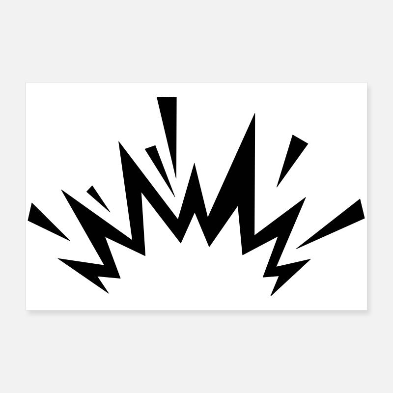 Comic Explosion - Poster 90x60 cm - Weiß