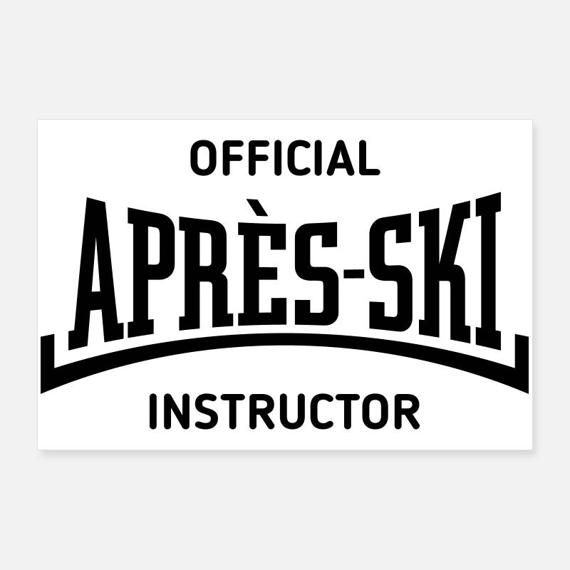 Moniteur officiel d’après-ski (concave / noir) Poster 90 x 60 cm