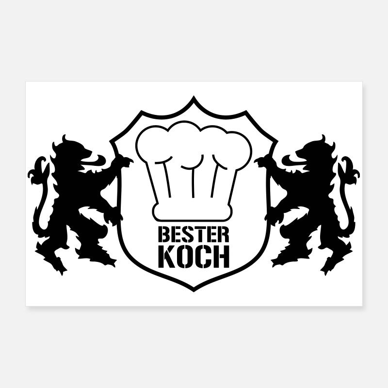 Bester Koch Wappen Poster 90x60 cm