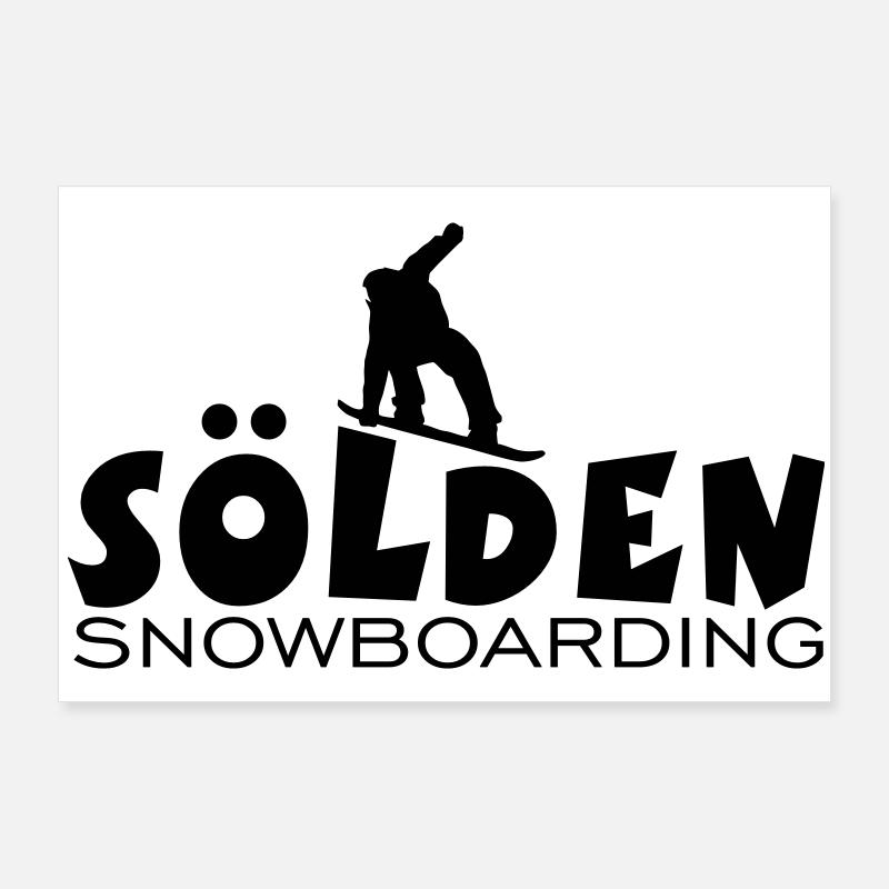 Sölden Snowboarding Snowboard Snowboarder Poster 90x60 cm