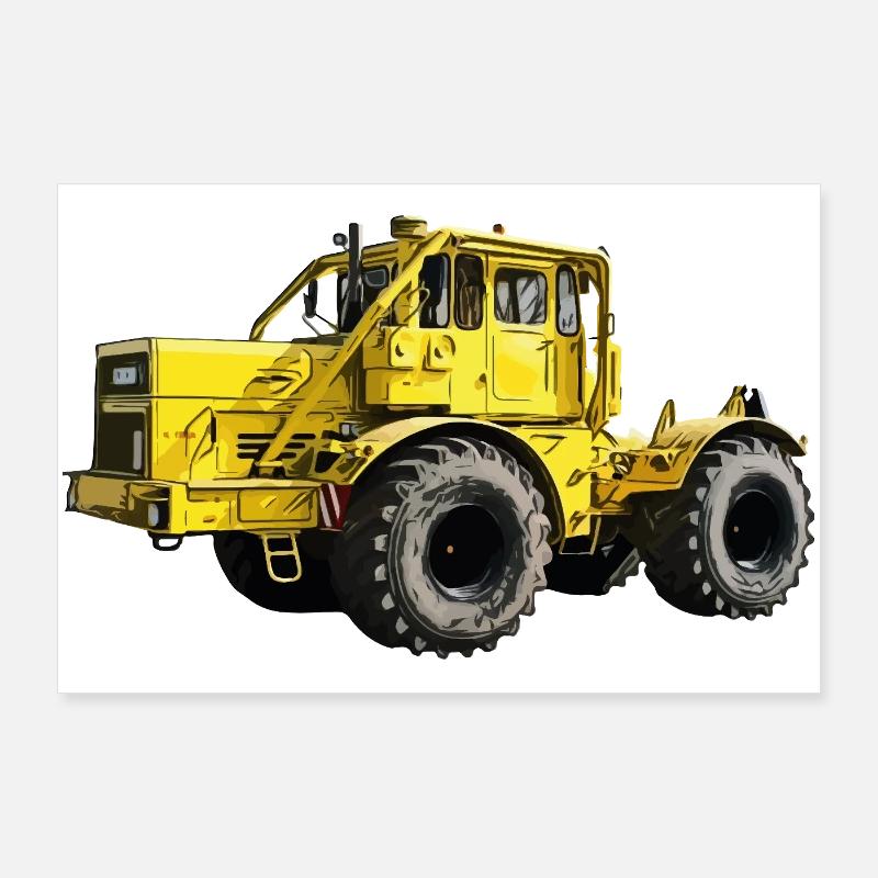 Gelbe Kraftmaschine K700 Traktor Poster 90x60 cm