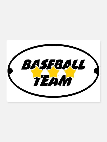 Baseball Team - Sport - Poster 90 x 60 cm - blanc - Devant