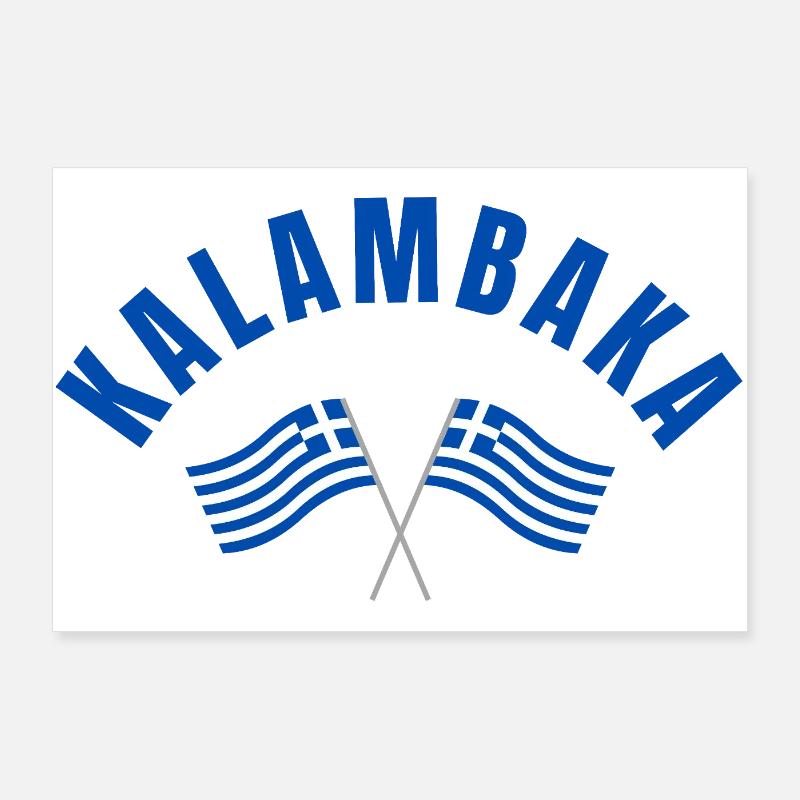 Drapeaux grecs de Kalambaka Poster 90 x 60 cm