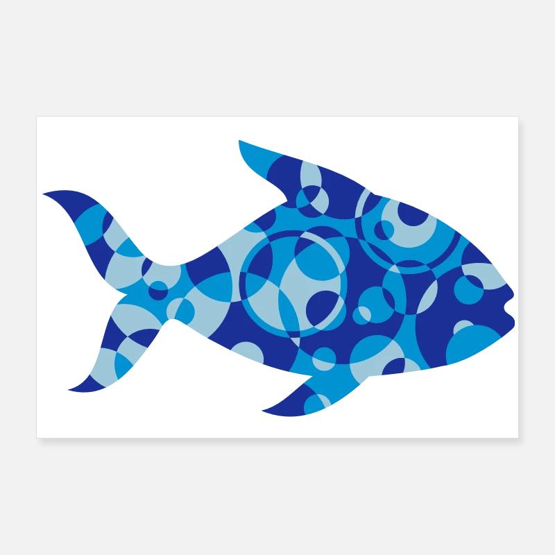Fisch aus Formen und Muster Poster 90x60 cm
