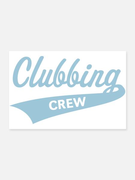 Clubbing crew (Fête / Célébrations / Danse / Bleu ciel) - Poster 90 x 60 cm - blanc - Devant