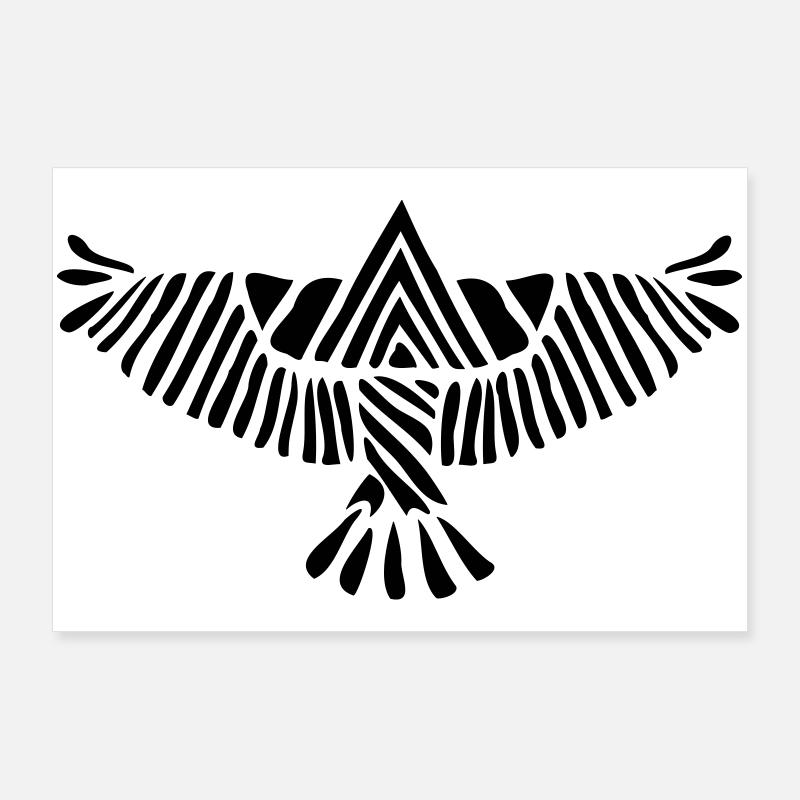 Adler - Poster 90x60 cm - Weiß