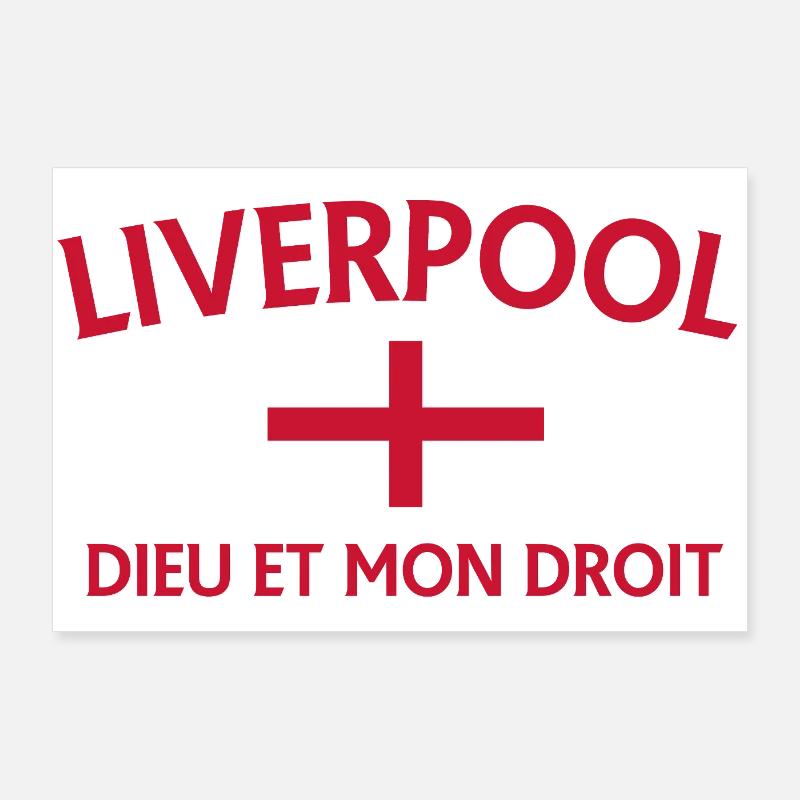 Le style de Liverpool avec le drapeau de l’Angleterre Poster 90 x 60 cm