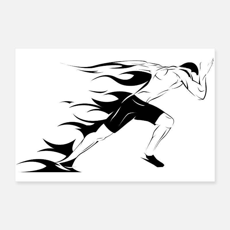 Läufer Symbol Illustration Sprinter Grafik icon Poster 90x60 cm