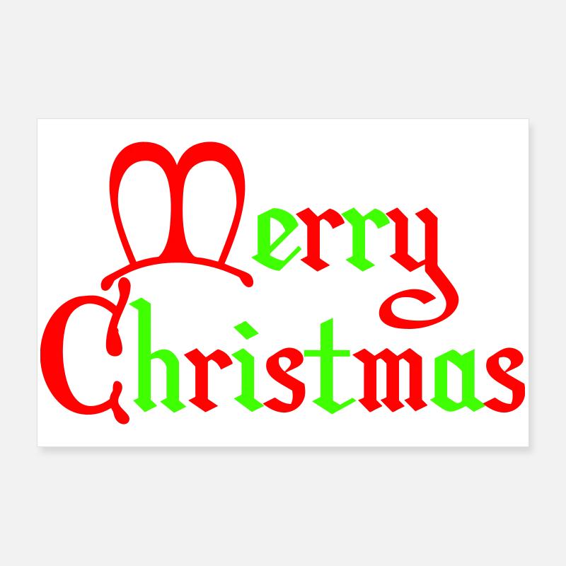 Merry Christmas Gothic Script Poster 36" x 24" (90x60 cm)