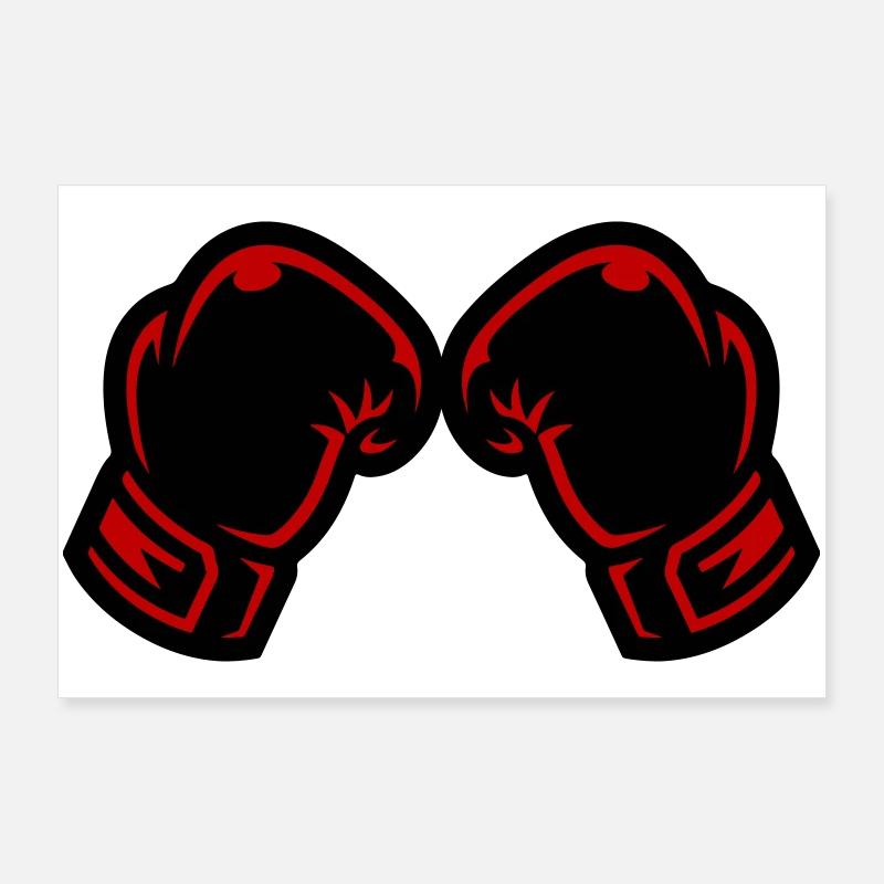 Logo de l’icône des gants de boxe Poster 90 x 60 cm