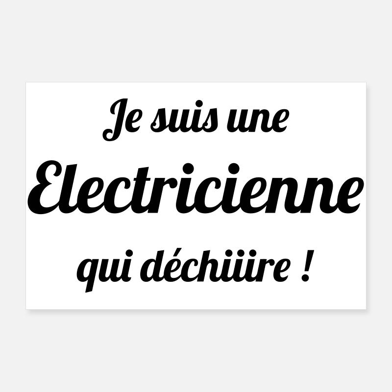 Électricienne Qui Déchire : La Pro du Câblage Poster 90 x 60 cm