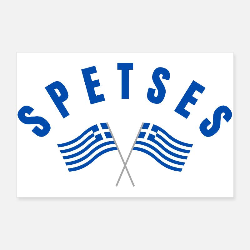 Drapeaux grecs de Spetses Poster 90 x 60 cm