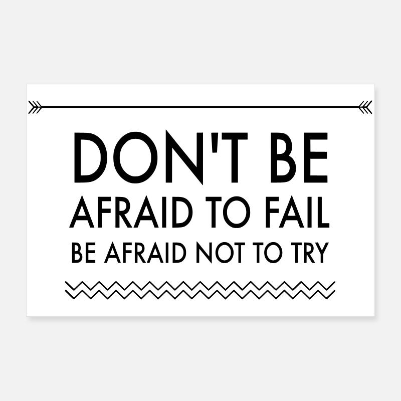 Citation Action contre Peur Poster 90 x 60 cm
