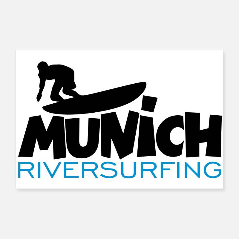 Munich Riversurfing München Surfer Poster 90x60 cm