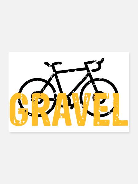 Gravel Bike - Poster 90x60 cm - Weiß - Vorne